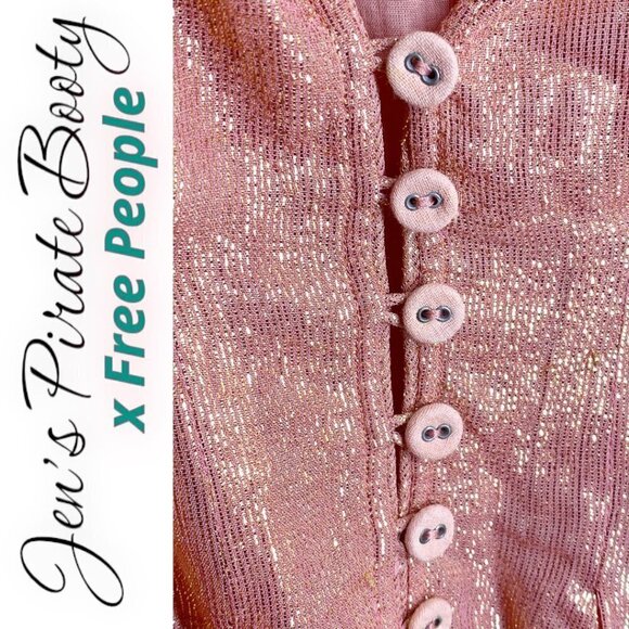 JEN’S PIRATE BOOTY x FREE PEOPLE Livia Ruffle Metallic Romper, Size XS - Picture 7 of 10